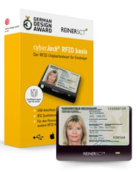 Čítačka čipových kariet Reiner SCT cyberJack RFID Basis – bezkontaktná RFID čítačka s certifikáciou eID BSI, USB pripojenie, občiansky preukaz 1