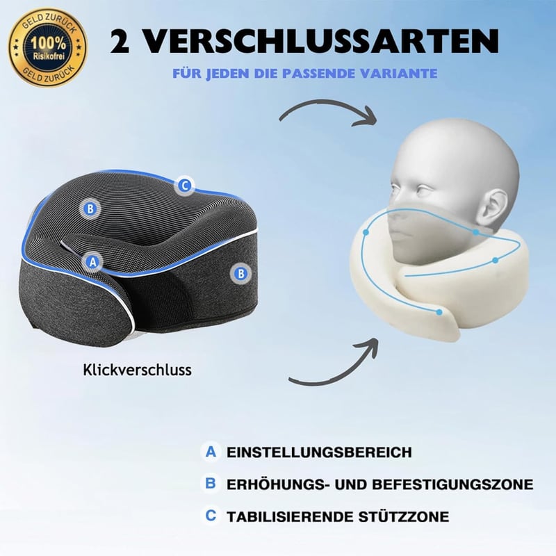 Reiteag Utazási Nyakpárna Memory Foam Repülőhöz Autóhoz Vonatra