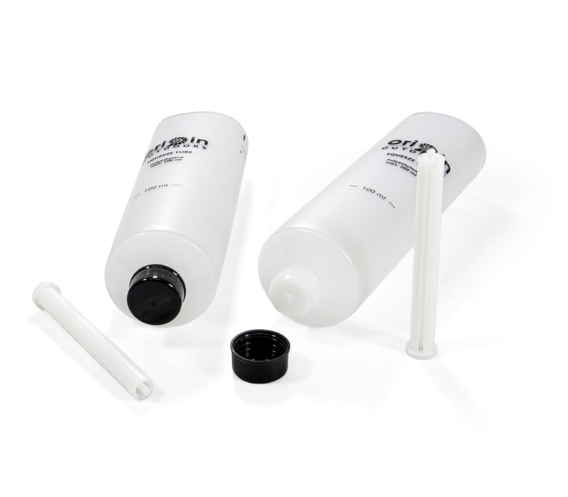 Znovupoužiteľné silikónové tuby Relags Origin Outdoors Squeeze, 2 ks, 200 ml, nádoby na potraviny na turistiku