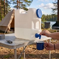 Relaxdays 20-litrový kanister na vodu s vypúšťacím kohútikom a skrutkovacím uzáverom, bez BPA, na kempovanie, biely 2