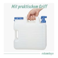 Relaxdays 20-litrový kanister na vodu s vypúšťacím kohútikom a skrutkovacím uzáverom, bez BPA, na kempovanie, biely 7