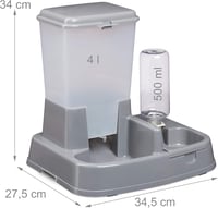 Relaxdays 2az1-ben Kettős Etető-Itató Kutyáknak és Macskáknak, 4 Literes Adagoló - darkgray 4