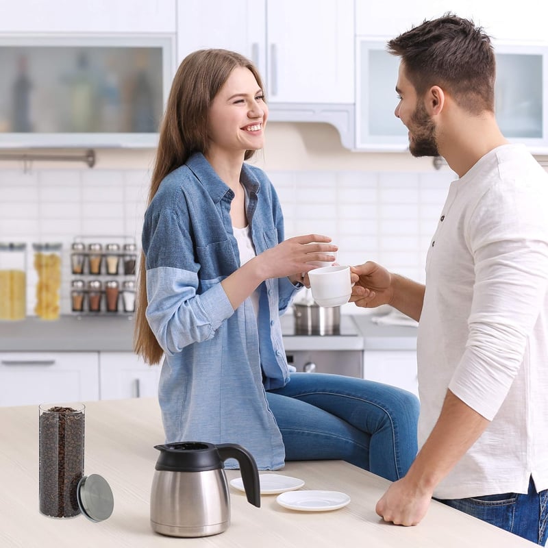Relaxdays 3 részes légmentes tárolóedény szett 1,5 L rozsdamentes acél fedővel