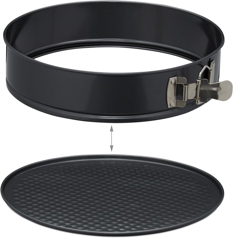 Relaxdays 5 részes sütőforma szett 26 cm rugós tortaforma, kenyérsütő, gyümölcsös forma, cukrász ecset