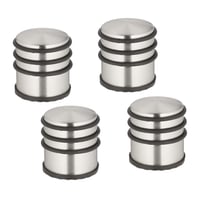 Opritor de ușă Relaxdays din oțel inoxidabil, set de 4 bucăți, 7,5 x 7 cm, argintiu-negru 8