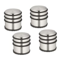 Opritor de ușă Relaxdays din oțel inoxidabil, set de 4 bucăți, 7,5 x 7 cm, argintiu-negru 1
