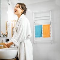 Relaxdays Závesný sušiak na bielizeň na balkón a do kempingu, 4 m dĺžka sušenia, biely, priestorovo úsporný 3