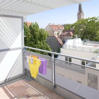Relaxdays Závesný sušiak na bielizeň na balkón a do kempingu, 4 m dĺžka sušenia, biely, priestorovo úsporný 5