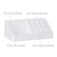 Organizator Cosmetic din Acril Relaxdays cu 6 Sertare și 22 de Compartimente, Suport pentru Depozitare Machiaj și Bijuterii, Alb 5