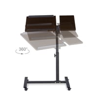Măsuță pentru laptop Relaxdays cu înălțime reglabilă și roți, lemn, negru, 95 x 60 x 40 cm, pentru dreptaci și stângaci, cu suport pentru mouse 6