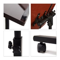 Măsuță pentru laptop Relaxdays cu înălțime reglabilă și roți, lemn, negru, 95 x 60 x 40 cm, pentru dreptaci și stângaci, cu suport pentru mouse 7
