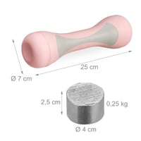 Set Gantere Reglabile Relaxdays, 2 buc., 1 kg, 1,5 kg, 2 kg, Cauciucate, Roz, Gantere pentru Femei 4