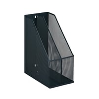 Relaxdays stolni držač za dokumente A4, 2 pretinca, mrežasti, 31,5 x 14,5 x 25 cm, metalni, antracit, za ured i kućni ured 7