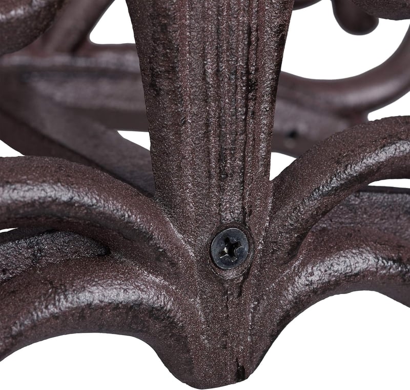Relaxdays Antik Stílusú Kerti Pergola Fali Tartó Öntöttvas 36 cm Sötétbarna - Dark Brown