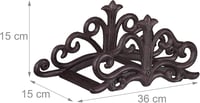 Relaxdays Antik Stílusú Kerti Pergola Fali Tartó Öntöttvas 36 cm Sötétbarna - Dark Brown 4