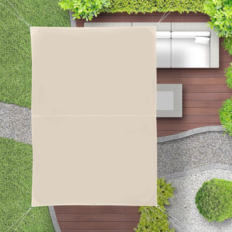 Relaxdays Árnyékoló Vászon 3x4m Vízálló UV Védelem Teraszra Erkélyre Beige - 3 x 4 m, beige