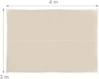 Relaxdays Árnyékoló Vászon 3x4m Vízálló UV Védelem Teraszra Erkélyre Beige - 3 x 4 m, beige 4