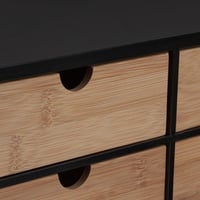 Relaxdays stolni organizator s 4 ladice, bambus i MDF, organizator za pisaći stol, 13,5x33x21 cm, prirodna/crna 6