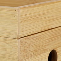 Bambusový box na káble Relaxdays, organizér káblov na stôl, kompaktný, univerzálny, bambus, hnedý, 14 x 25,5 x 14 cm 7