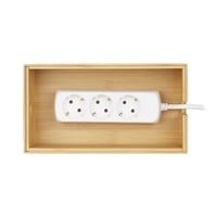 Bambusový box na káble Relaxdays, organizér káblov na stôl, kompaktný, univerzálny, bambus, hnedý, 14 x 25,5 x 14 cm 6