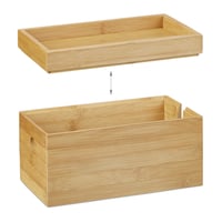 Bambusový box na káble Relaxdays, organizér káblov na stôl, kompaktný, univerzálny, bambus, hnedý, 14 x 25,5 x 14 cm 5