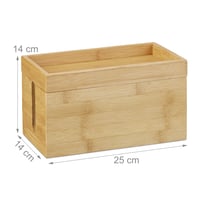 Bambusový box na káble Relaxdays, organizér káblov na stôl, kompaktný, univerzálny, bambus, hnedý, 14 x 25,5 x 14 cm 3