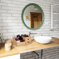 Organizator de birou din bambus Relaxdays, 2 sertare, 7 compartimente pentru papetărie, 15,5 x 33 x 20,5 cm, natural 5