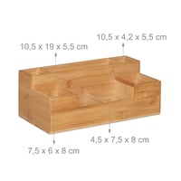 Relaxdays Bambusov stolni organizator, 7 pretinaca, ured, kuhinja, kupaonica, 11x30x15 cm, prirodna boja 5