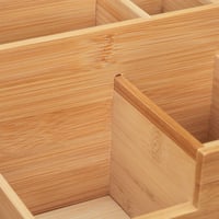 Relaxdays Bambusov stolni organizator, 7 pretinaca, ured, kuhinja, kupaonica, 11x30x15 cm, prirodna boja 7