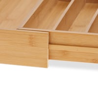 Relaxdays umetak za ladice od bambusa, rastezljiv, 5-7 pretinaca, 5 x 32,5-53,5 x 43 cm, prirodna boja 6