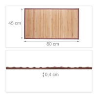 Covoraș de baie din bambus Relaxdays, 80x45 cm, rezistent la umiditate, antiderapant, covoraș natural din bambus, maro 3