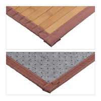 Covoraș de baie din bambus Relaxdays, 80x45 cm, rezistent la umiditate, antiderapant, covoraș natural din bambus, maro 6