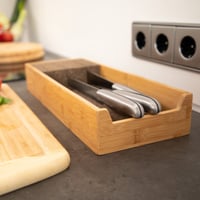 Relaxdays bambusov organizator za noževe i pribor za jelo za ladicu, prirodna boja, dimenzije: 6,5 x 38 x 33,5 cm 5