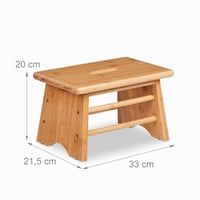 Relaxdays Bambusov podnožnik, nosivost do 100 kg, stabilna stepenica, prirodna boja 4