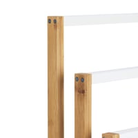 Suport pentru prosoape tip scară Relaxdays din bambus cu 3 bare, suport pentru baie, stil natural, alb, 24x54x82 cm 7