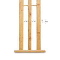 Suport pentru prosoape tip scară Relaxdays din bambus cu 3 bare, suport pentru baie, stil natural, alb, 24x54x82 cm 5