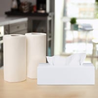 Suport pentru șervețele Relaxdays din bambus cu bază glisantă, cutie pentru șervețele, 7,5 x 24 x 12 cm, alb 3