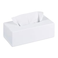 Suport pentru șervețele Relaxdays din bambus cu bază glisantă, cutie pentru șervețele, 7,5 x 24 x 12 cm, alb 1