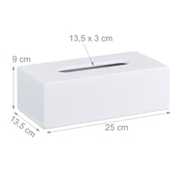 Suport pentru șervețele Relaxdays din bambus cu bază glisantă, cutie pentru șervețele, 7,5 x 24 x 12 cm, alb 4