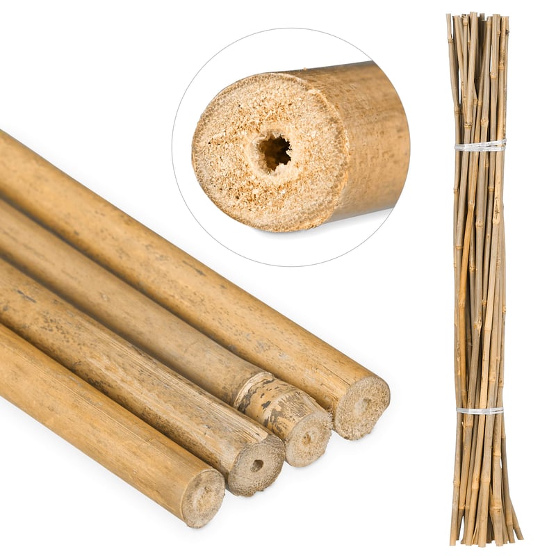 Relaxdays bambusovi štapovi 105 cm, prirodni bambus, 25 komada, potpora za biljke ili dekoracija, za ručni rad, natur