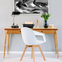 Lampă de bancher Relaxdays, abajur din sticlă, bază din lemn, lampă de birou reglabilă pentru bibliotecă, cu soclu E27, stil retro, negru 5