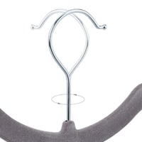 Relaxdays Zamatové ramienka na šaty, sada 50 ks, protišmykové, priestorovo úsporné, šírka 42,5 cm, s priečkou na nohavice a zárezmi, sivé 6