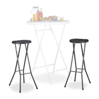 Set 2 scaune de bar pliabile Relaxdays BASTIAN, rezistente la intemperii, înălțime 80 cm, plastic, set scaune de bar pentru exterior 1