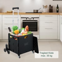 Relaxdays Összecsukható Bevásárlókocsi Lépcsőmászóval, Fedéllel, Teleszkópos — kopásnyomok és foltok a terméken (állapot: lásd a 2. képet) 8
