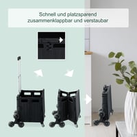 Relaxdays Összecsukható Bevásárlókocsi Lépcsőmászóval, Fedéllel, Teleszkópos — kopásnyomok és foltok a terméken (állapot: lásd a 2. képet) 9