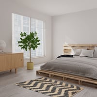 Relaxdays cik-cak staza 70x140 cm, pamuk i juta, protuklizna, ručno tkana, za hodnik, bež-crna 5