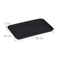 Tavă pentru încălțăminte Relaxdays XL, 3x60x40 cm, suprafață profilată, pentru hol, dulap, mașină, negru 4