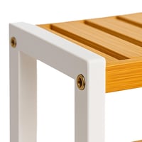 Raft pentru pantofi Relaxdays, 55x70x26 cm, bambus, 3 niveluri, pentru 9 perechi de pantofi, polițe tip grătar, natural/alb 7