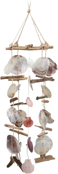 Relaxdays Csigahéj Szélcsengő Kagyló Dekoráció Kerti Függesztő Színes - 88 x 22 x 28 cm - Windspiel einzeln 1