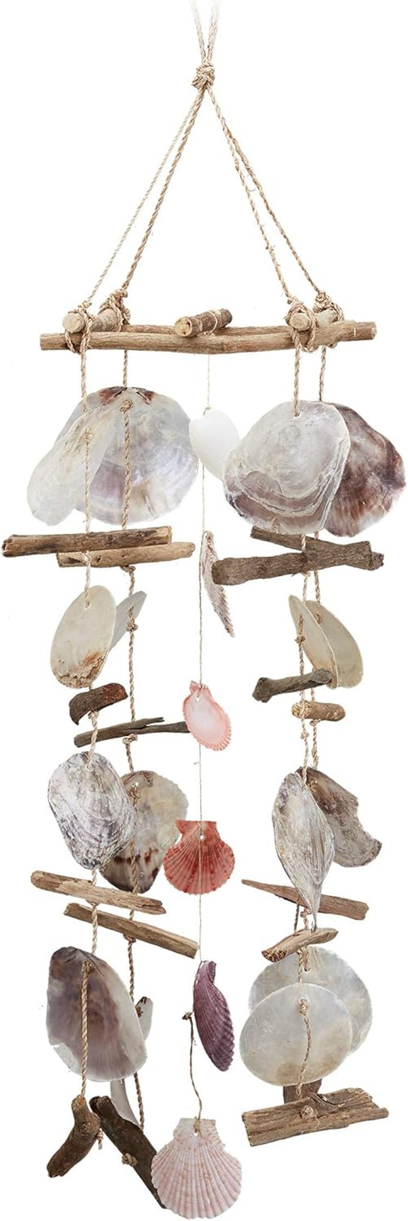 Relaxdays Csigahéj Szélcsengő Kagyló Dekoráció Kerti Függesztő Színes - 88 x 22 x 28 cm - Windspiel einzeln